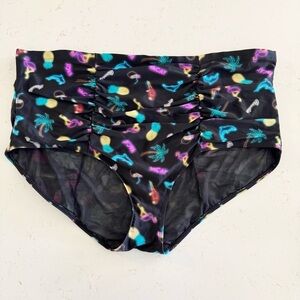 Torrid High Waisted Tropic Design Bikini Bottom Size 4